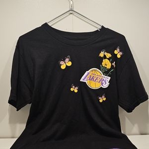 Mitchell & Ness Los Angeles Lakers flowers and butterfliest-shirt size small